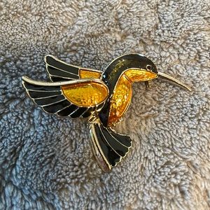 Lovely Colorful Hummingbird Bird Brooch Pin